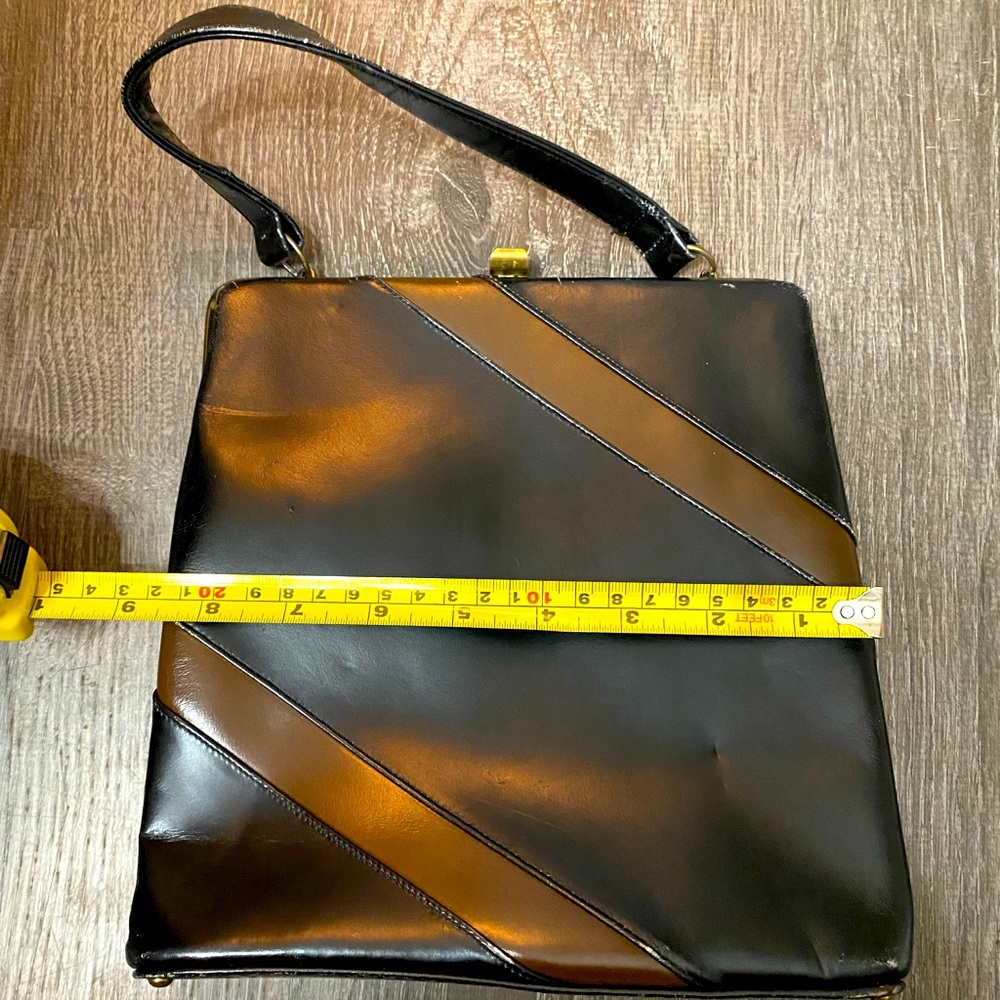 Brown and black leather mini purse
